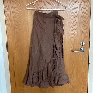 Linen wrap skirt